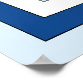 四角形抽象芸術（赤、白、青） ポスター (角)