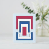 四角形抽象芸術（赤、白、青） ポストカード (スタンド正面)