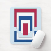 四角形抽象芸術（赤、白、青） マウスパッド (マウス)