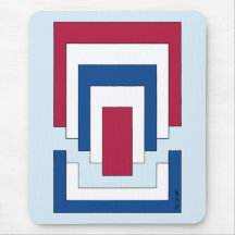 四角形抽象芸術（赤、白、青）