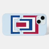四角形抽象芸術（赤、白、青） Case-Mate iPhoneケース (裏面 (横))
