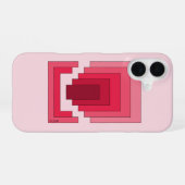 四角形抽象芸術（赤） iPhone 16ケース (裏面横)
