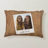 四角素朴額写真付き木材 アクセントクッション (裏面)