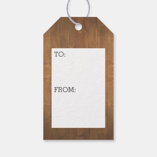 四角素朴額写真付き木材 ギフトタグ (裏面)