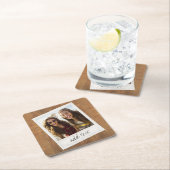 四角素朴額写真付き木材 スクエアペーパーコースター (インサイチュ)