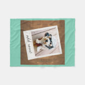 四角素朴額写真付き木材 フリースブランケット (正面(横))