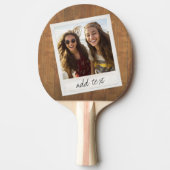 四角素朴額写真付き木材 卓球ラケット (正面)