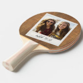 四角素朴額写真付き木材 卓球ラケット (正面アングル)