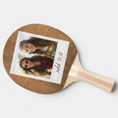 四角素朴額写真付き木材 卓球ラケット (横)