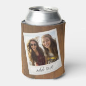 四角素朴額写真付き木材 缶クーラー (缶正面)