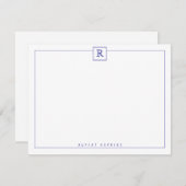 四角縁ど青ノートカード ノートカード (正面/裏面)