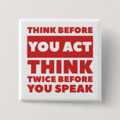 四角考え形ボタン 缶バッジ (正面)