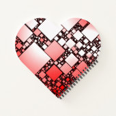 四角赤と白形踊りハートスパイラルノートブック ノートブック (裏面)