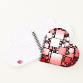 四角赤と白形踊りハートスパイラルノートブック ノートブック (内部)