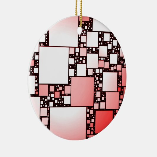 四角赤と白踊りセラミックオーナメント セラミックオーナメント (右)