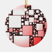 四角赤と白踊りセラミックオーナメント セラミックオーナメント (正面)