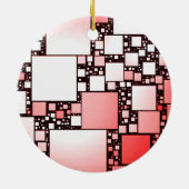 四角赤と白踊りセラミックオーナメント セラミックオーナメント (裏面)