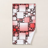 四角赤と白踊りバスタオルセット バスタオルセット (ハンドタオル)