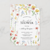 四角,エレガントなモダンな花緑の植物の葉 招待状 (正面/裏面)