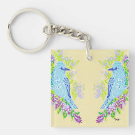 四角（両面）キーチェーンブルーバード キーホルダー