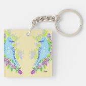 四角（両面）キーチェーンブルーバード キーホルダー (裏面)