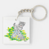 四角（両面）キーチェーン/キットン キーホルダー (裏面)