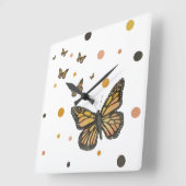四角（昆虫）オオカバマダラ、モナーク蝶の時計 スクエア壁時計 (傾斜)