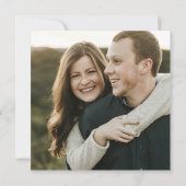 四角 銅幾何学 ネイビーブルー 花柄 フォト 招待状 (裏面)