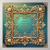 四角Fillagyフレームのカスタマイズ可能なバイブル詩 ポスター (正面)