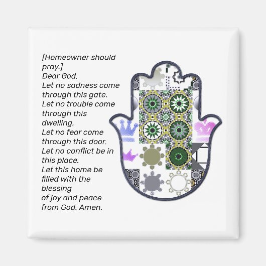 四角Khamsaハンドマグネット1の所有者 マグネット (正面)