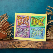 四語バタフライウイングアート絵画のギフトプラーク フォトプラーク (側面)