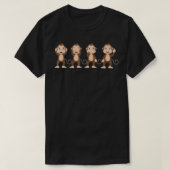 四賢いサル Tシャツ (デザイン正面)