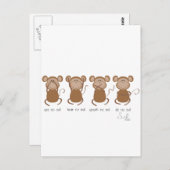 四賢猿 ポストカード (正面/裏面)