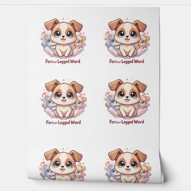 「四足の言葉のために」かわいい子犬のデジタル 壁紙 (ほどく)