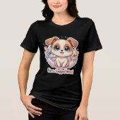 「四足語で」かわいいワンちゃんTシャツ トライブレンドTシャツ (正面)