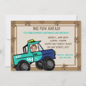四輪おもしろいトラック誕生日 招待状 (正面)