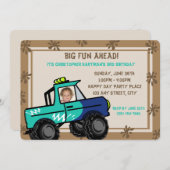 四輪おもしろい/誕生日 招待状 (正面/裏面)