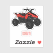 四輪バイクの漫画イラスト シール (シート)