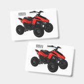 四輪バイクの漫画イラスト バッジ (正面＆裏面)