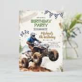 四輪バイクの誕生日パーティー招待状 招待状 (スタンド正面)