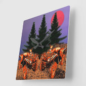 四輪時計 スクエア壁時計 (傾斜)