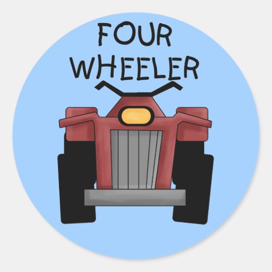 四輪車Tシャツとギフト ラウンドシール (正面)