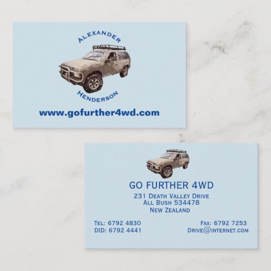 四輪駆動 名刺 (正面/裏面)