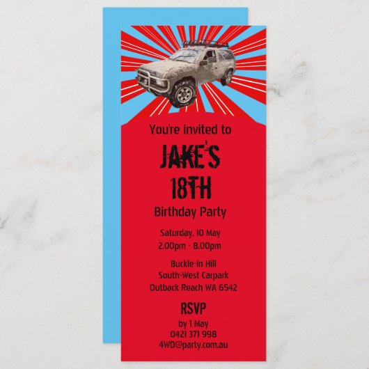 四輪駆動 招待状 (正面/裏面)