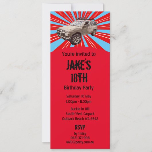 四輪駆動 招待状 (正面)