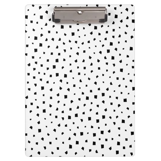 四辺形の不規則な図形パターンの白黒 クリップボード (正面)