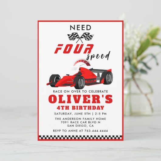 四速カーボーイ4歳の誕生日を必要とする 招待状 (スタンド正面)