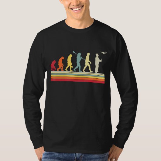 四重体人間の進化ヴィンテージドローンパイロット Tシャツ (正面)