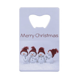 四重奏の雪だるま クレジットカード栓抜き