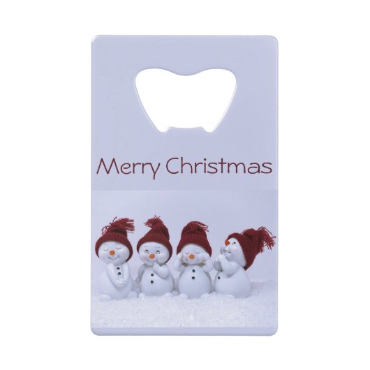 四重奏の雪だるま クレジットカード栓抜き (正面)